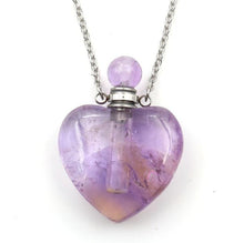 Load image into Gallery viewer, Heart-shaped Aromatherapy Essential Oil Bottle Necklace
