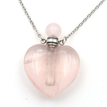Load image into Gallery viewer, Heart-shaped Aromatherapy Essential Oil Bottle Necklace
