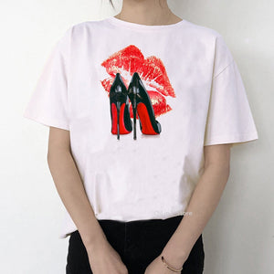 Red Lips & Bottoms Printed Women's Tee