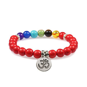 Yoga 7 Chakra Black Lava Natural Stone Beads/Charm Healing Reiki Buddha lotus Pendant