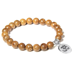 Handmade Natural Stone Lotus Ohm Buddha Yoga Bracelet