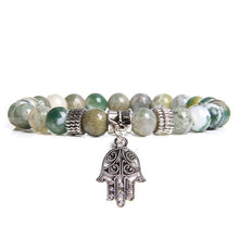 Load image into Gallery viewer, Handmade Natural Stone Lotus Ohm Buddha Yoga Bracelet
