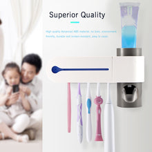 Load image into Gallery viewer, 2 In 1 UV Toothbrush Sterilizer/Holder/Automatic Dispenser
