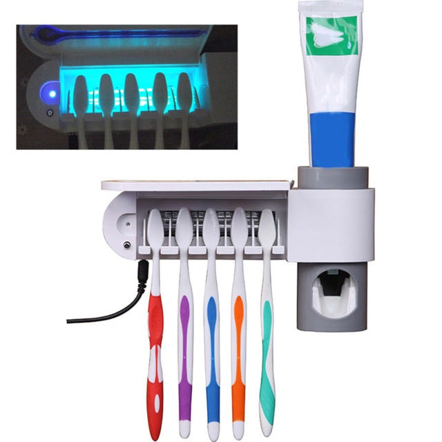 2 In 1 UV Toothbrush Sterilizer/Holder/Automatic Dispenser
